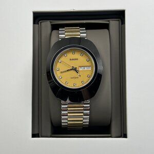 RADO Diaster Original Two Tone Day Date Quartz Unisex Watch Box Papers R12391633